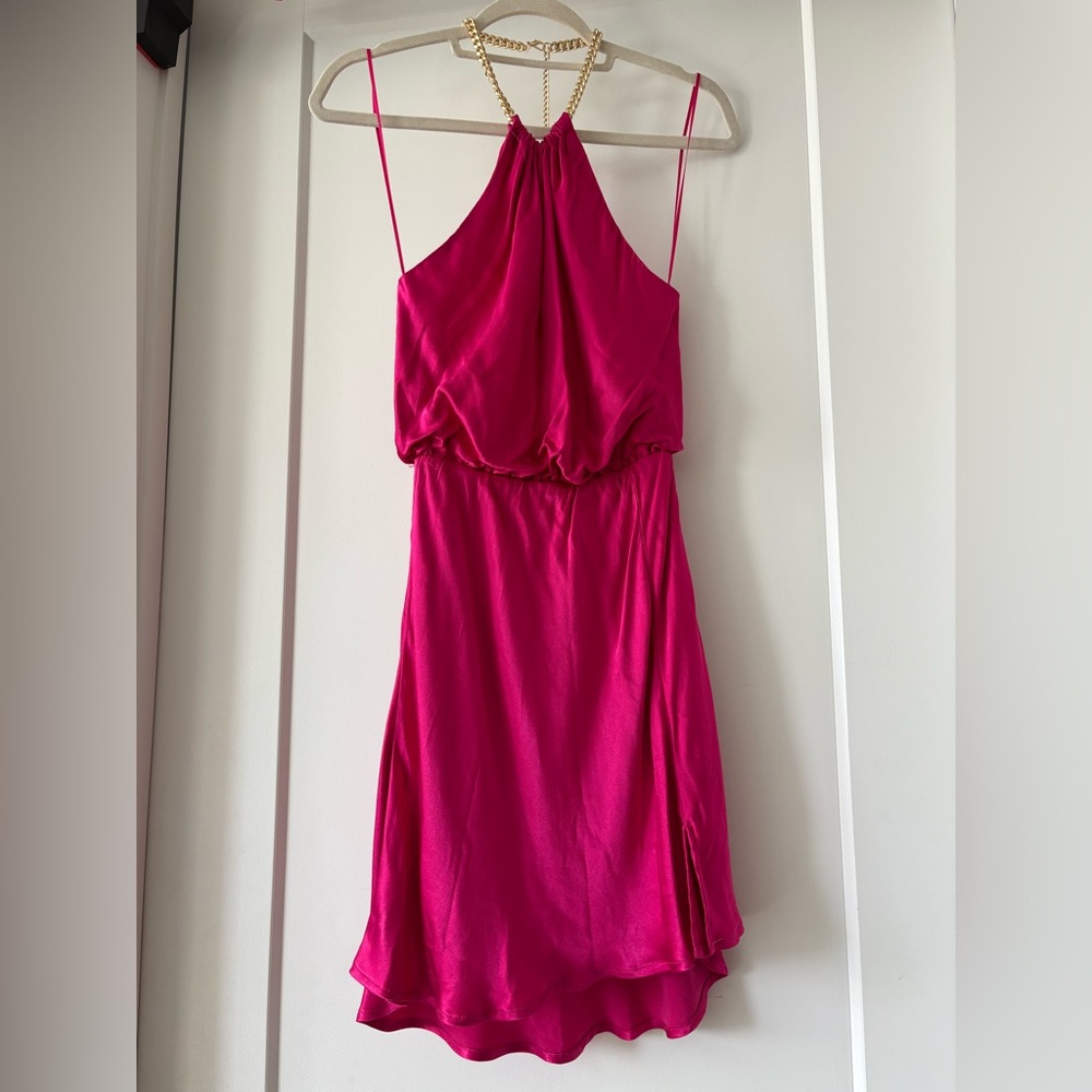 ASTR The Label Mini Pink Satin Dress